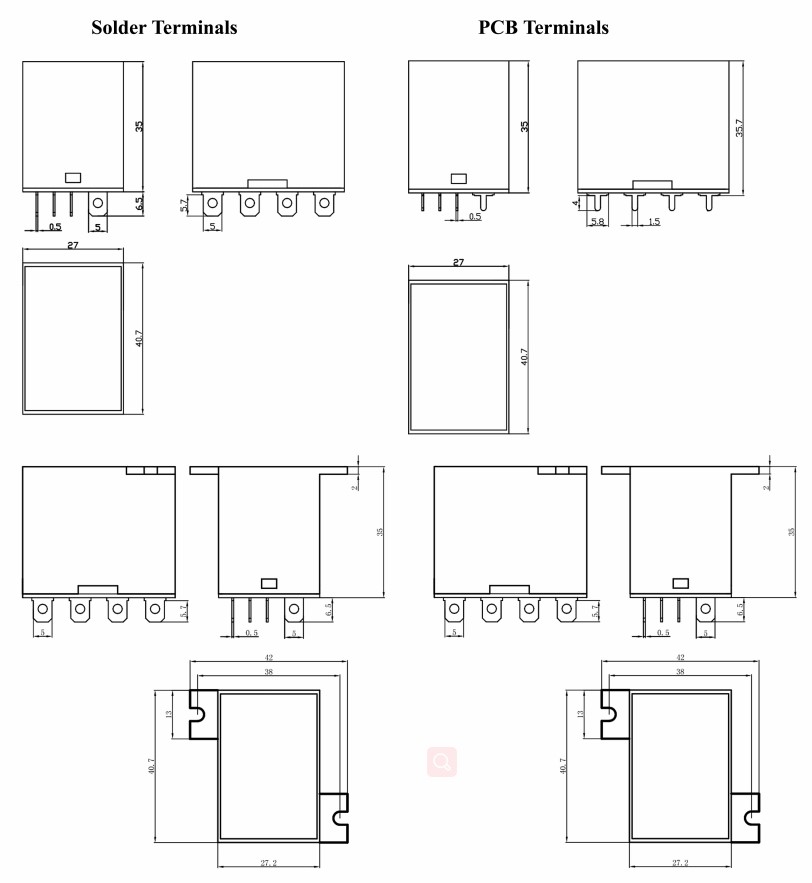 Mini relais &agrave; usage g&eacute;n&eacute;ral &agrave; bobine unique 15A