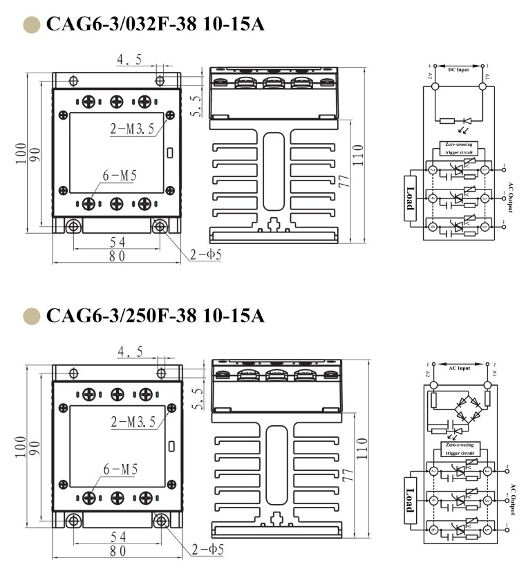 CAG6-3 10-15A Relais &agrave; l'&eacute;tat solide