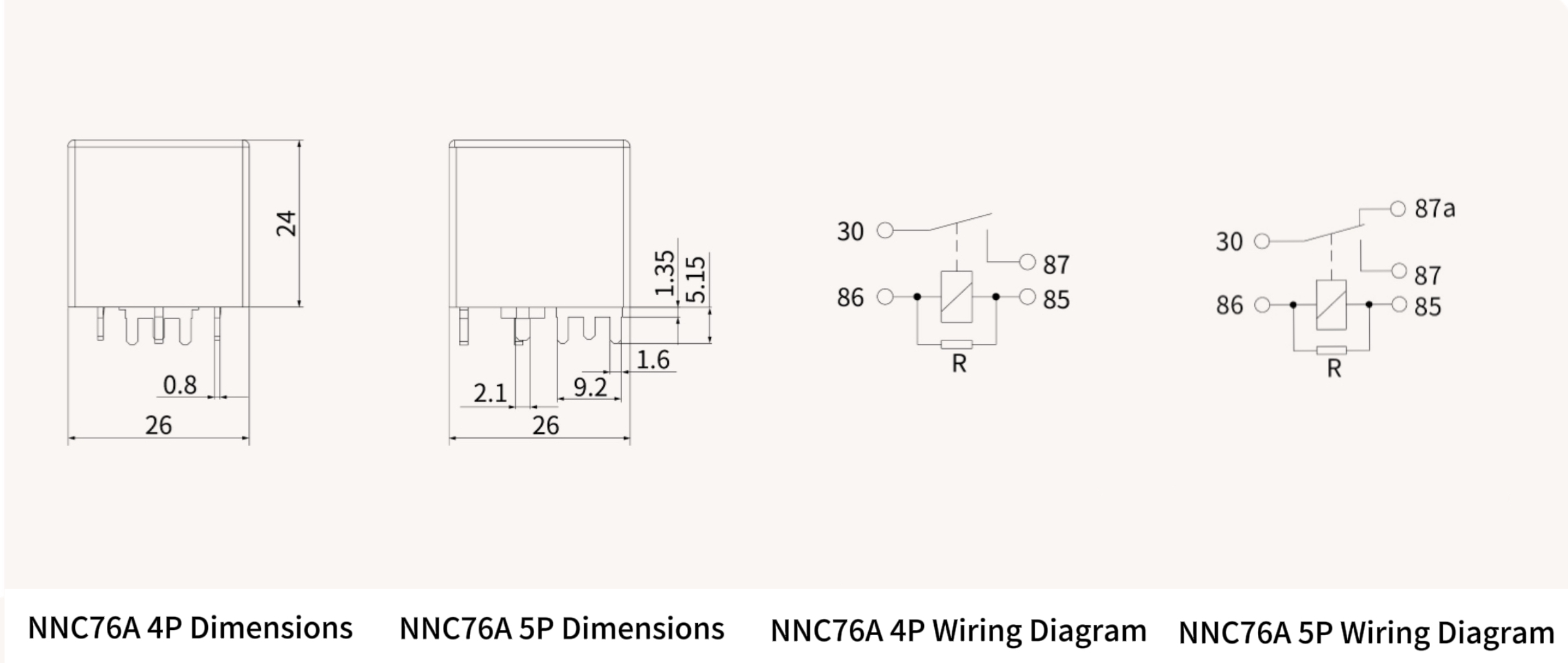 DIMENSIONS DU NNC76A